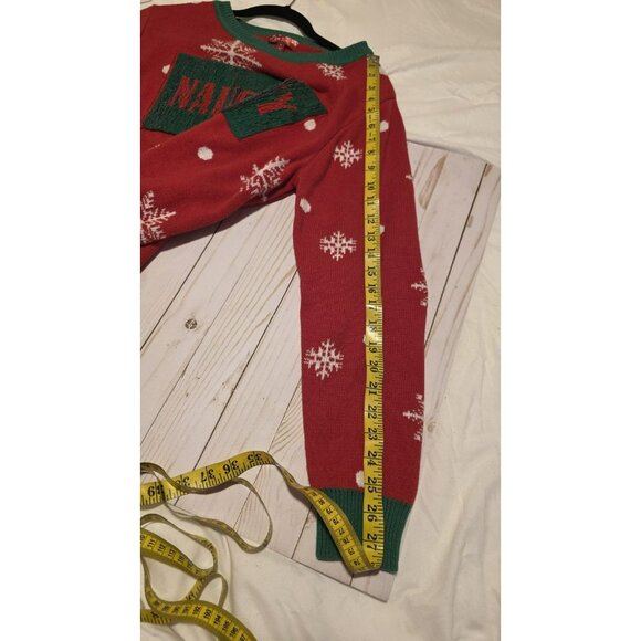 To be Jolly Ugly Christmas Sweater Womens Size XL Naughty Nice Swipe Sequins red - Picture 9 of 11